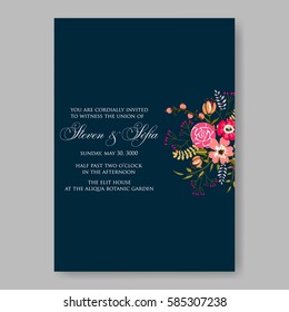 Elegant Wedding Invitation Card Beautiful Floral Stock Vector (Royalty ...