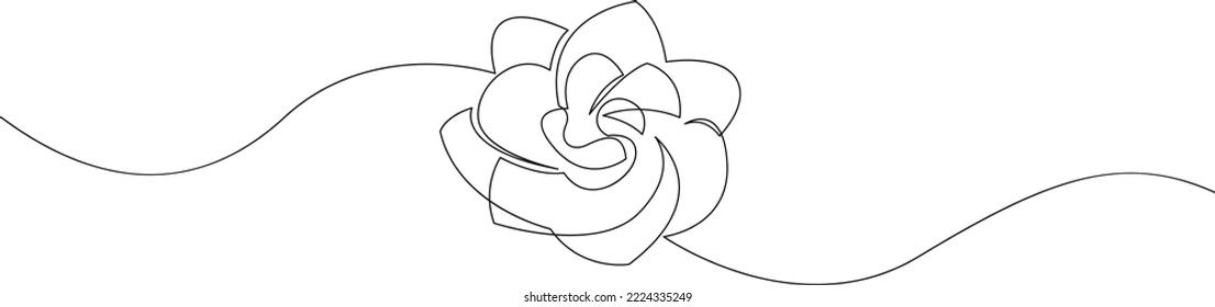 Dibujo continuo de una línea de flores de peones. Estilo minimalista dibujado a mano de arte de líneas florales simples. Ilustración vectorial