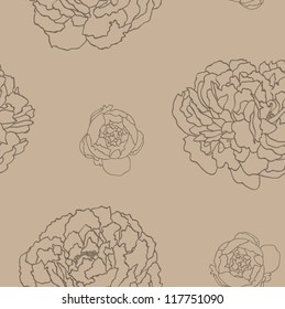 peony flower seamless pattern