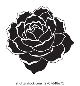 Icono de Vector de silueta de flor de peonía