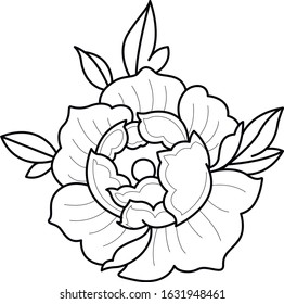 peony flower tattoo objects art