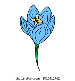 Peony flower vector illustration. Doodle style. Design, print, logo, decor, textile, paper.