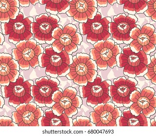 Peony Flowers Pattern in PInk