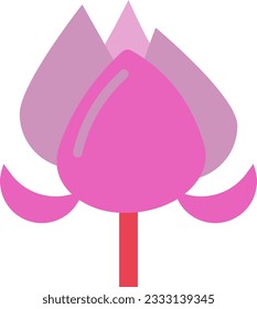 Peony Icon image. Suitable for mobile application.