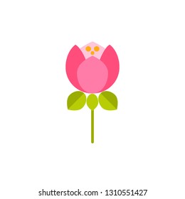 Peony icon.Universal Flower icon to use in web and mobile UI, ecology basic UI element. Vector Flat flower icon isolated on white background.