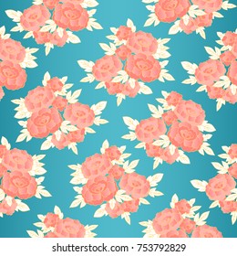 Peony japanese pattern seamless vector. Oriental floral background. Pink vintage flowers print for kimono fabric, silk scarf, woman negligee bathrobe textile, paper, interior home wallpaper.