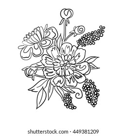 peony line-art