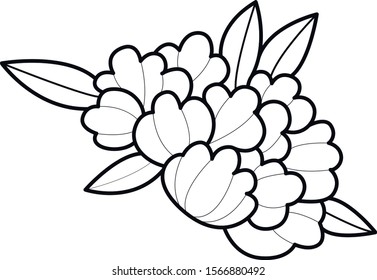 peony old school flower art