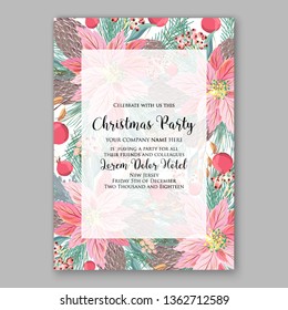 Peony pink rose ranunculus greenery wedding invitation card template vector