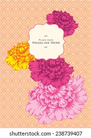 peony template vector/illustration
