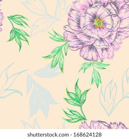 Peony Tree, patern, sketch