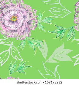 Peony Tree, patern, sketch