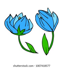 Peony vector illustration. Doodle style. Design, print, logo, decor, textile, paper.