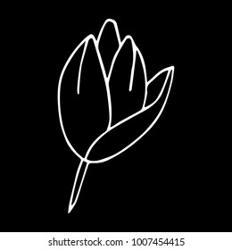 Peony vector illustration. Doodle style. Design, print, logo, decor, textile, paper.