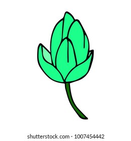 Peony vector illustration. Doodle style. Design, print, logo, decor, textile, paper.