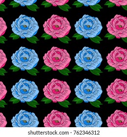 Peony vector illustration. Doodle style. Design, print, logo, decor, textile, paper