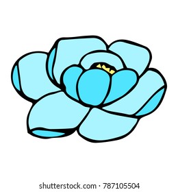 Peony vector illustration. Doodle style. Design, print, decor, textile, paper