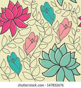 Peony vector pattern