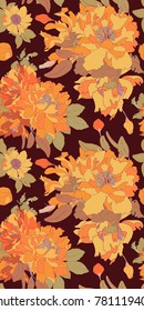 Peony Vector Seamless Botanical Pattern