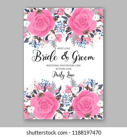 Peony Wedding invitation 