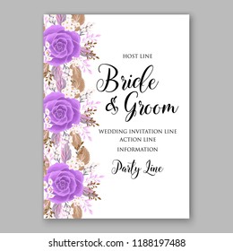 Peony Wedding invitation 
