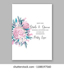 Peony Wedding invitation 