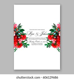 Peony wedding invitation 