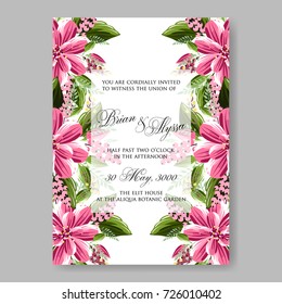 Peony wedding invitation