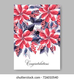 Peony wedding invitation