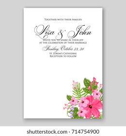 Peony wedding invitation template