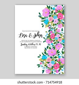 Peony wedding invitation template