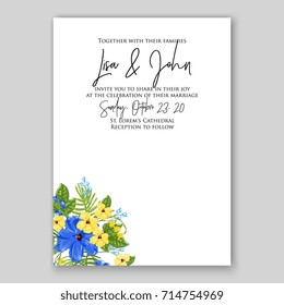 Peony wedding invitation template