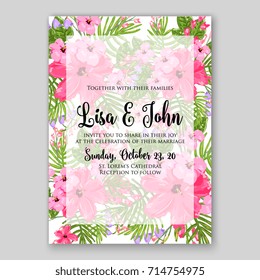 Peony wedding invitation template