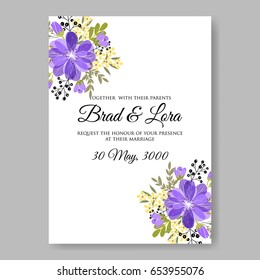 Peony wedding invitation template Vector floral card.