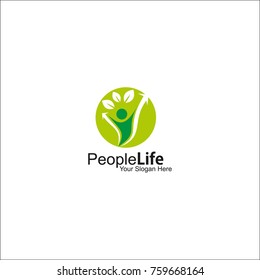Peope life vector logo, design template