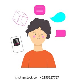  Peopl  character illustration.Online learning, lectures and training in internet.Vector.