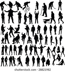 Set Drawings By Childrens Silhouette Stock Vector (Royalty Free ...