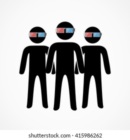 People in 3d glasses