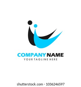 People Abstract Combination Logo Template