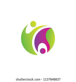 people abstract couple colored logo