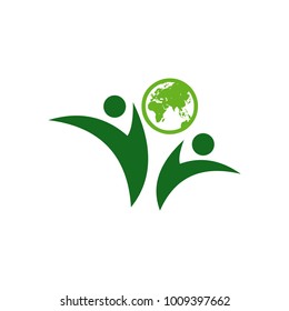 people abstract globe logo