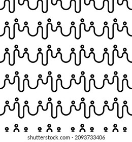 People abstract line seamless pattern. HR background. Networking poster. Trendy flat wallpaper with people. Staff concept. Social networcing backdrop. Vector illustration.
