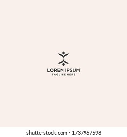 Diseño de plantillas de logotipo People Abstract en ilustración vectorial 