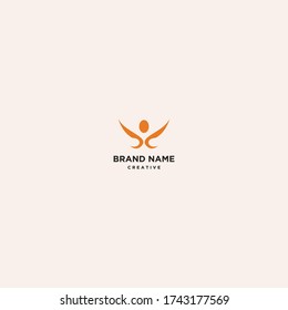 Diseño de plantillas de logotipo People Abstract en ilustración vectorial 