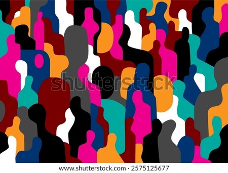  People abstract modern community  vector illustration , multicolored background design element