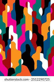 People abstract  multicolored illustration ,vector background