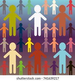 People abstract seamless background. Background with color silhouettes of persons.