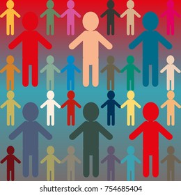 People abstract seamless background. Background with color silhouettes of persons.