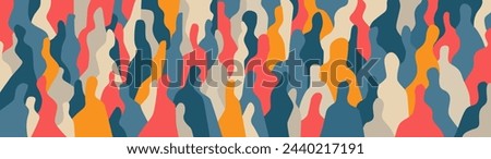 
 People Abstract Silhoettes Vector Multicolored Background 