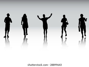 People in action